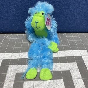 Fuzzy Friend Hanging Monkey Plush Stuffed Blue Green 24 Inch